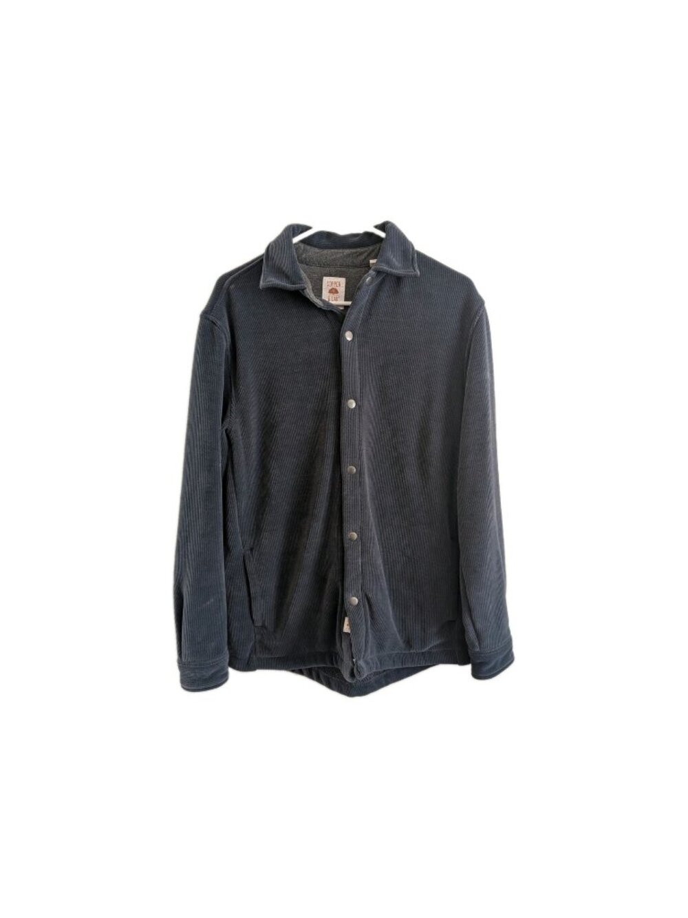 Copper & Oak Corduroy Fleece Lined Shirt Jacket Men's Small Snap Front Blue